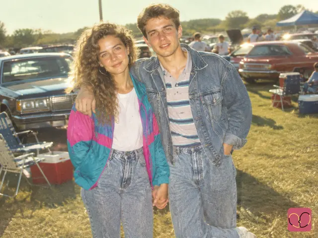 1980s couple photo at a summer car show - how to generate a retro couple photo