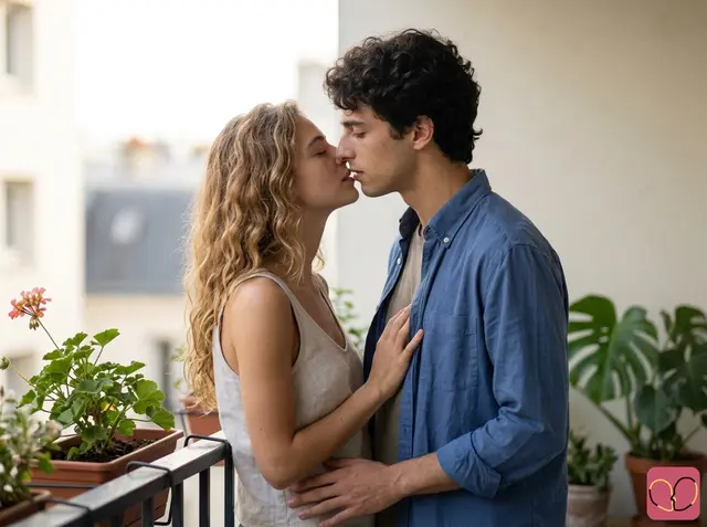 Balcony Morning Kiss Couple