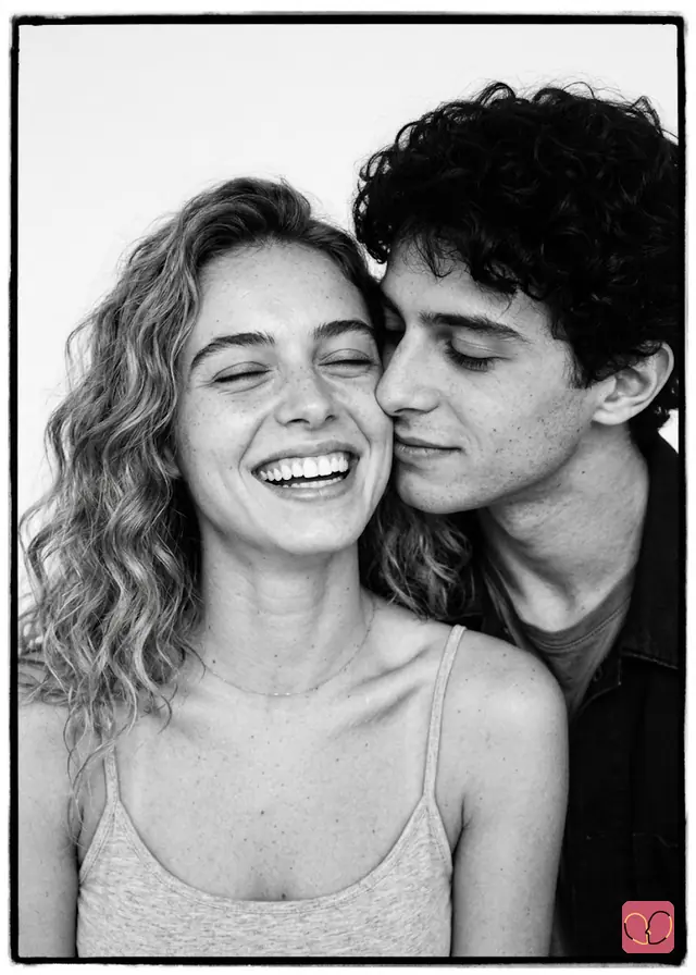 Café Laugh & Nuzzle Couple