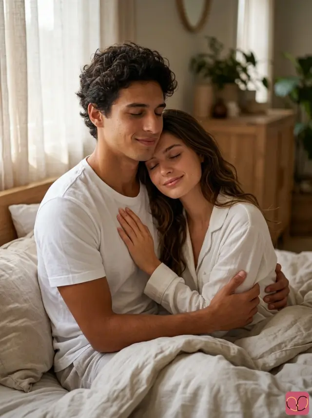 Morning Bed Sit Embrace