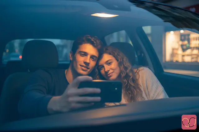 Parked-Car Selfie Couple